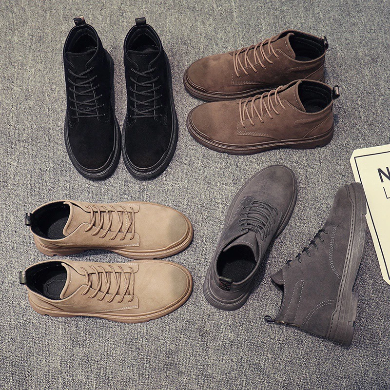 

Men 2021Autumn Winter Boots Men PU Leather Waterproof Timber Land Shoes Thick Bottom Increase Non-slip Chelsea boots