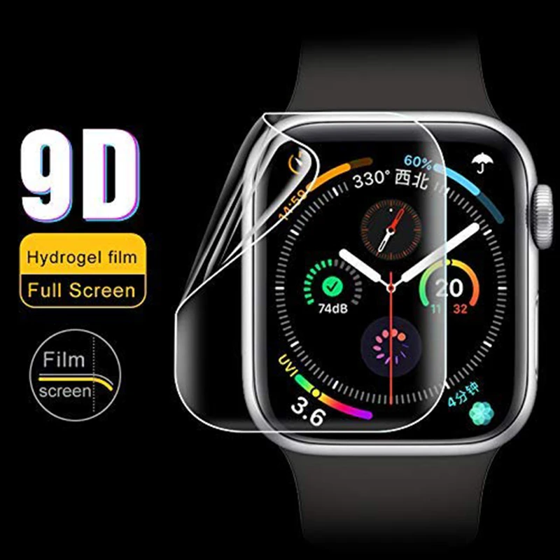 Прозрачная защитная пленка на весь экран для apple watch 4 5 6 SE 40 мм 44 не закаленное