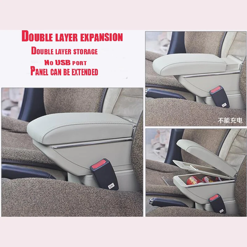 

For KIA Rio 2 armrest box central Store content Storage box kia armrest box with cup holder ashtray products USB interface