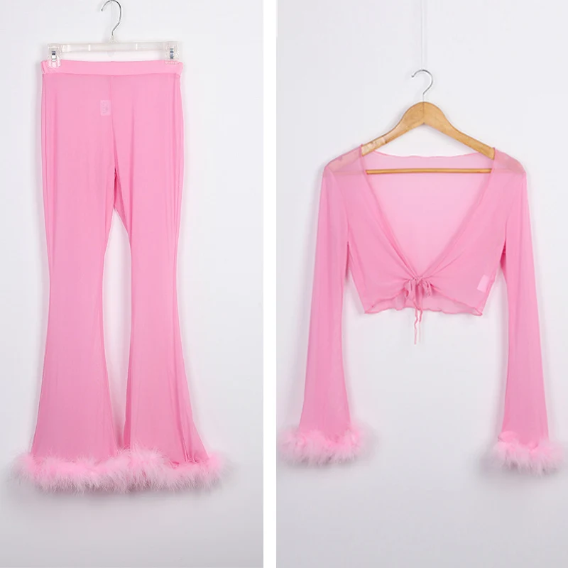 Сексуальный прозрачный женский летний комплект 2018 эластичный облегающий