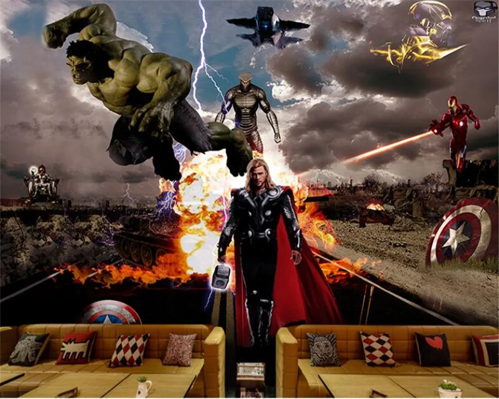 3D-8D мультфильм детская комната мальчик спальня обои фон Настенный декор живопись