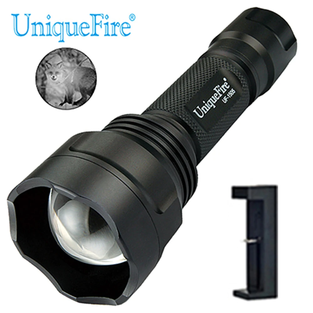 

UniqueFire 1505 IR 850NM LED Zoomable Flashlight 3 Modes 38mm Convex Lens Infrared Light Night Vision Lamp Torch for Hunting