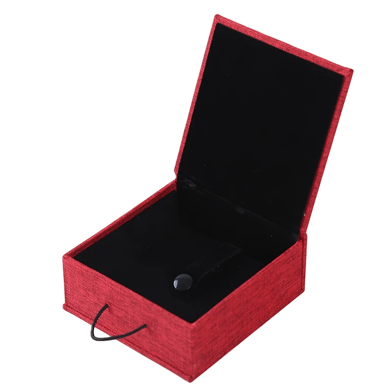 1 шт. квадратная коробка для ювелирных украшений льняная кольцо серьги дисплей