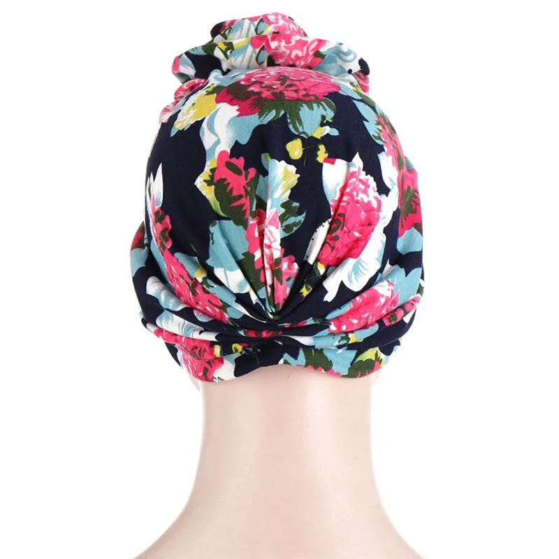 

2020 New Fashion Bohemia Bonnets Women African Vortex Knot Pattern Print Fabric Bonnets Hat Ladies Turban