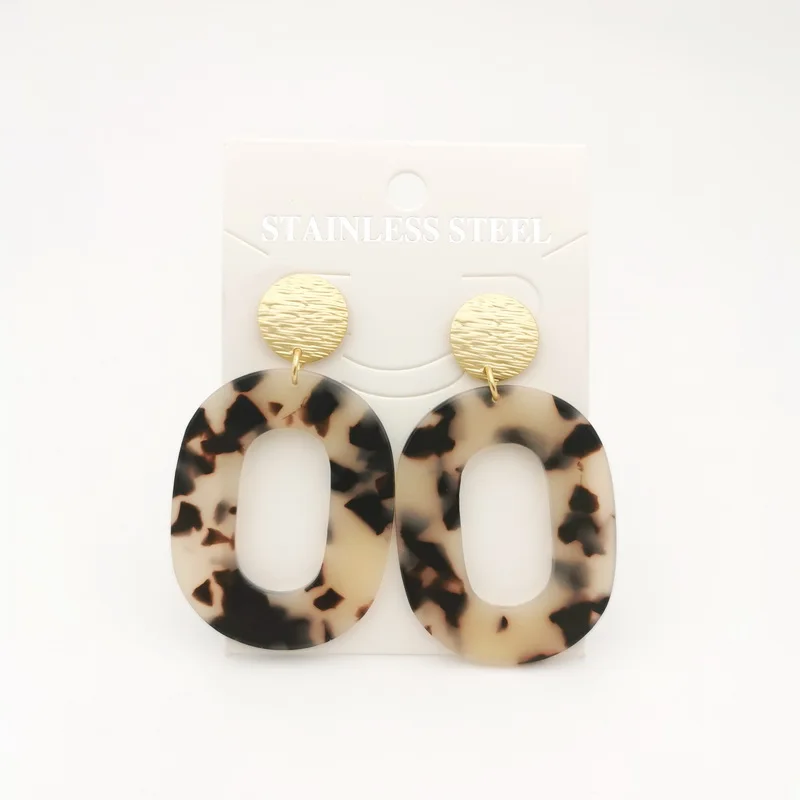 

brown gold Acrylic Earrings for women bohemian Acetate Big Drop Dangle Earing Geometric Earing Jewelry