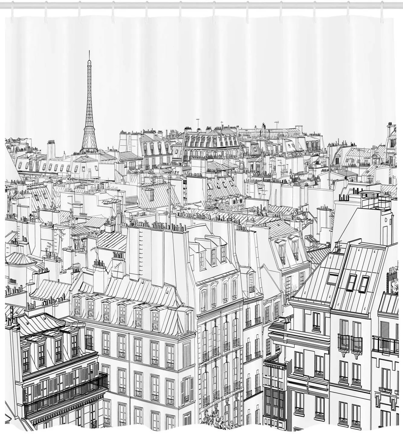 Парижская душевая занавеска водонепроницаемый архитектурный дизайн