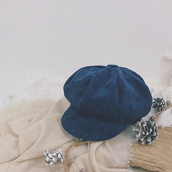 Зимние модные вельветовые Восьмиугольные шапочки для девочек коллекция 2019 года