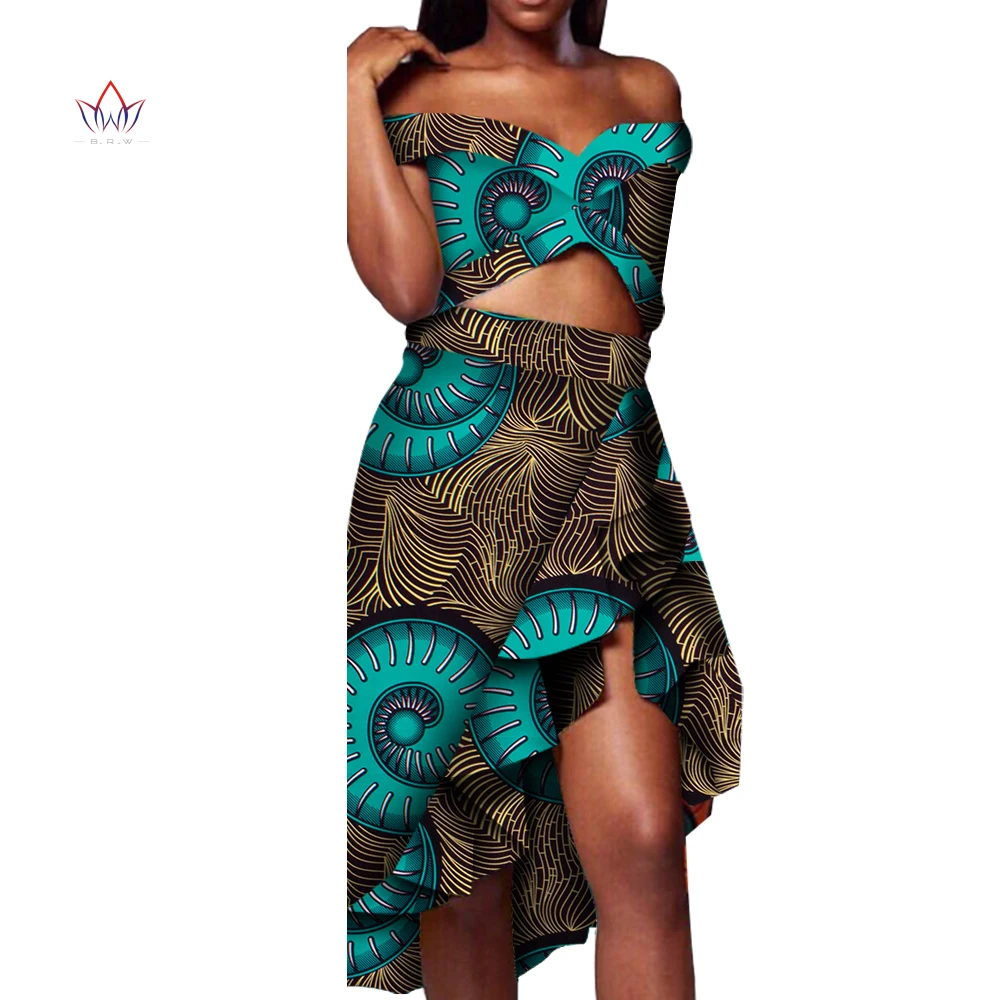 Летние африканские костюмы с юбкой Дашики для женщин Элегантный женский