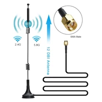 signal booster antenna pole for router camera internet vertical 12dbi wifi 2 4g 5 8g dual band sma male with mount magnetic base