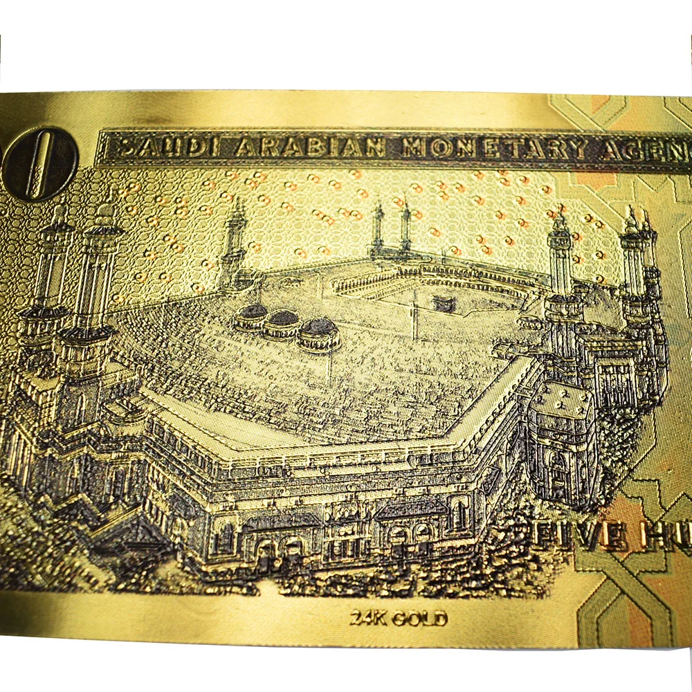 10 шт./лот цветная Золотая банкнота в Саудовской Аравии 500 банкнот с покрытием виде