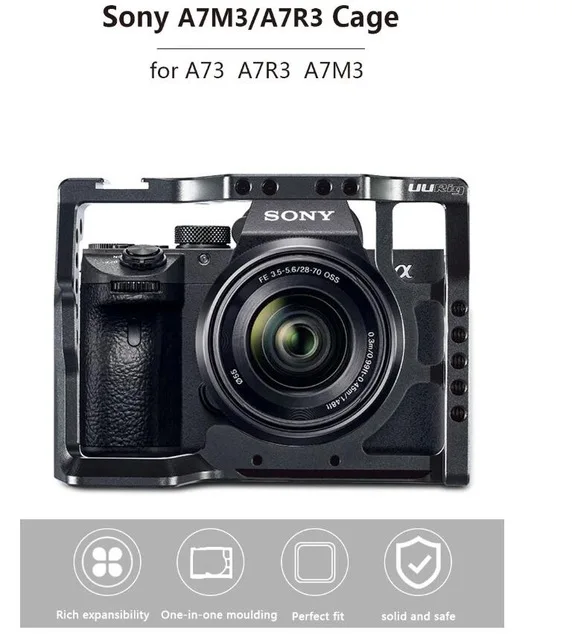 New version UURig C-A73 клетка для камеры для sony A7III Стандартный Arca-style быстросъемная пластина с верхней ручкой для sony a7iii A7R3 A7M3 - Цвет: New version