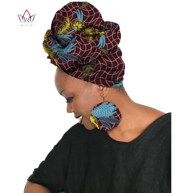 2020 в африканском стиле Анкара серьги комплект Комплект и соответствие Headtie воск