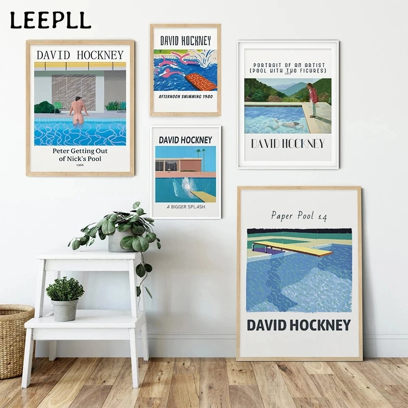 

David Hockney Art Exhibition Poster Abstract Famous A Bigger Splash Print Canvas Painting Modern Wall Pictures Home Office Decor