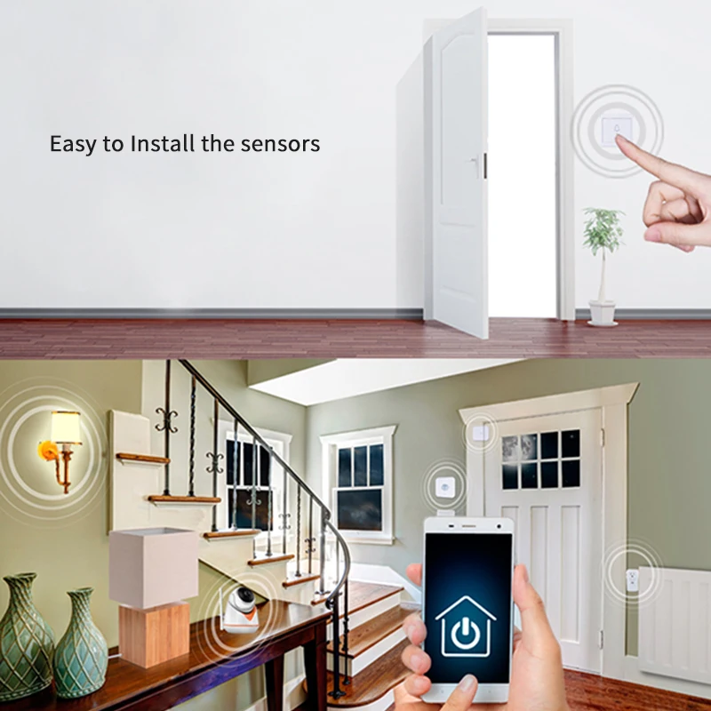 Охранная сигнализация 1080P WiFi ip-камера датчик двери умная розетка детектор дыма