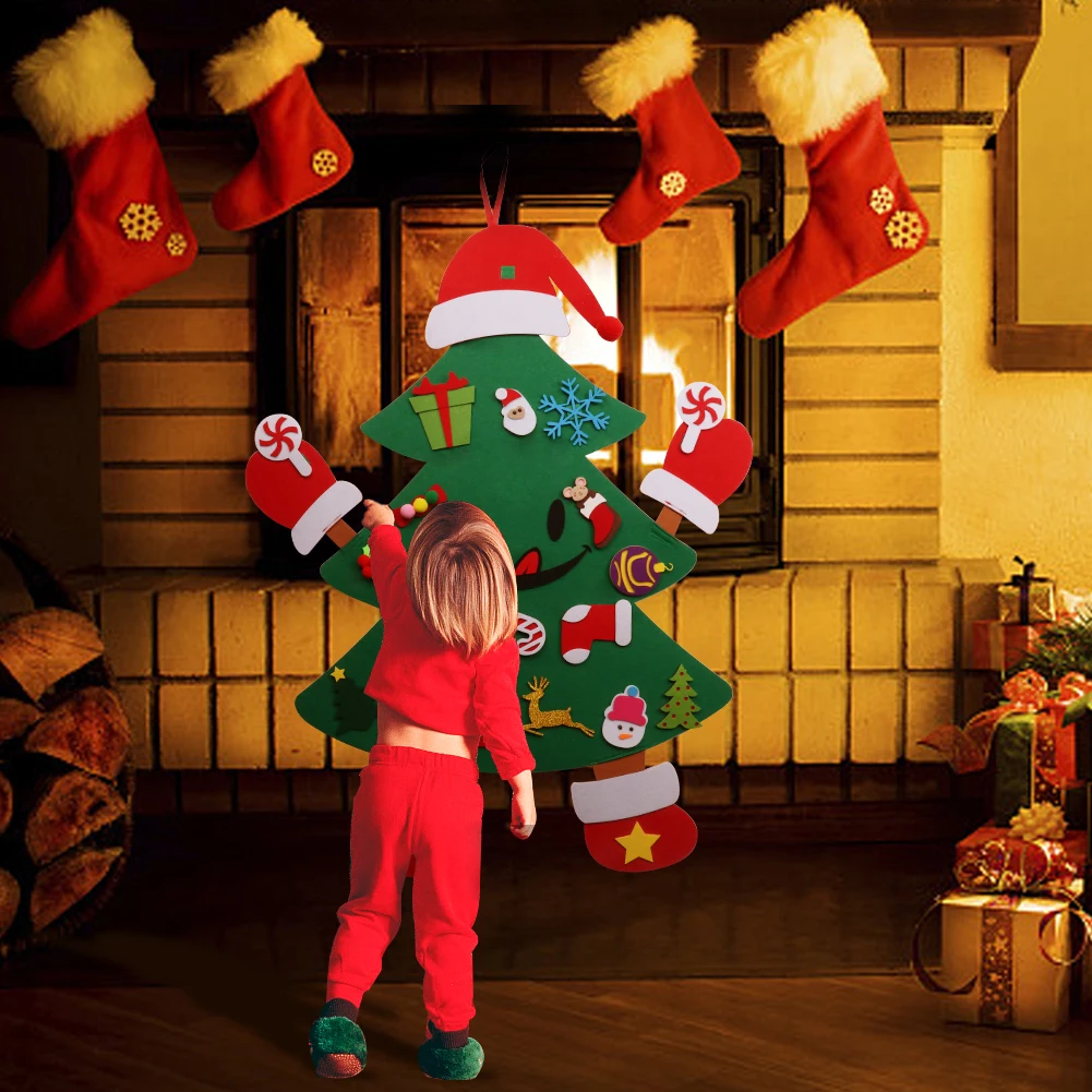 Улыбка Войлок Рождественская елка игра DIY подарки на новый год детские игрушки