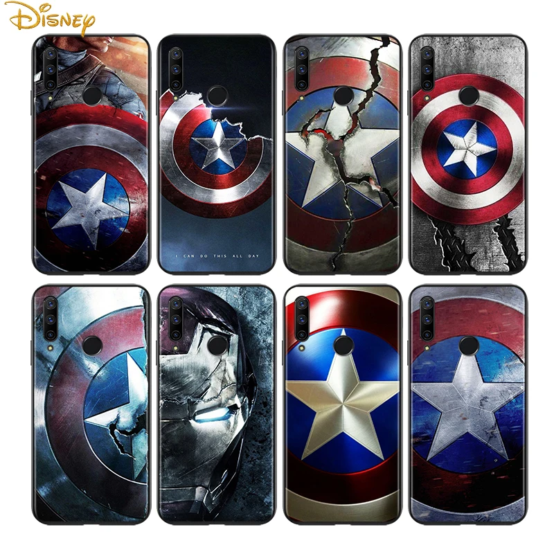 

Avengers Shield for Huawei Honor 30 20 10 9S 9A 9C 9X 8X MAX 10 9 Lite 8A 7C 7A Pro Silicone Black Phone Case