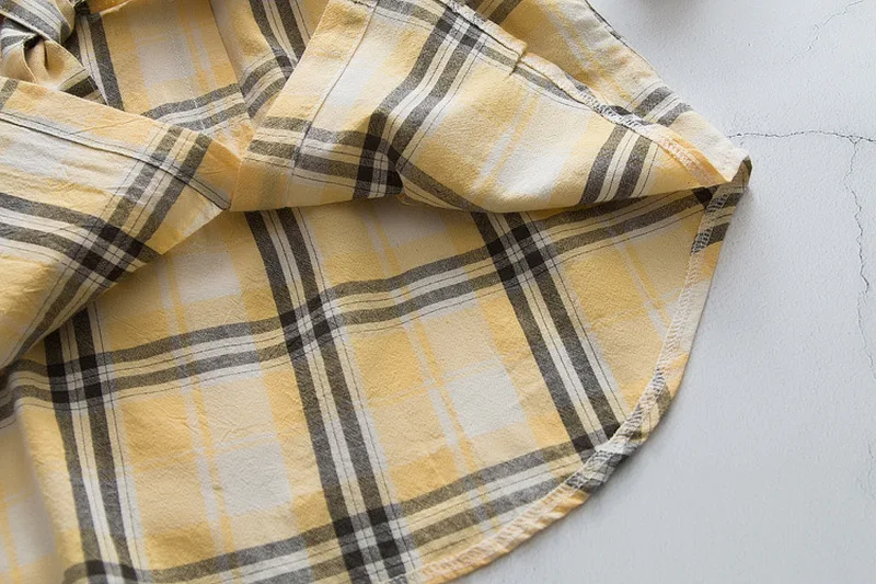 Autumn Long Sleeve Shrit Little Girls Plaid Blouse Spring Fashion Tops with Waistband Toddler Girl Costume Cute Outfits | Мать и ребенок