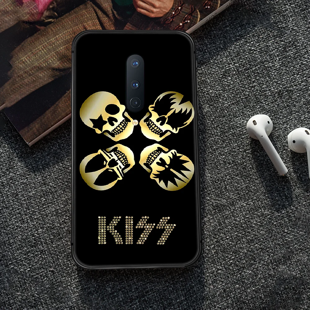 

Kiss Band Phone Case Cover Hull For 1+ Oneplus 5T 6 6T 7 7T 8 8T Pro black Back Soft Coque Painting Shell Pretty Hoesjes Trend