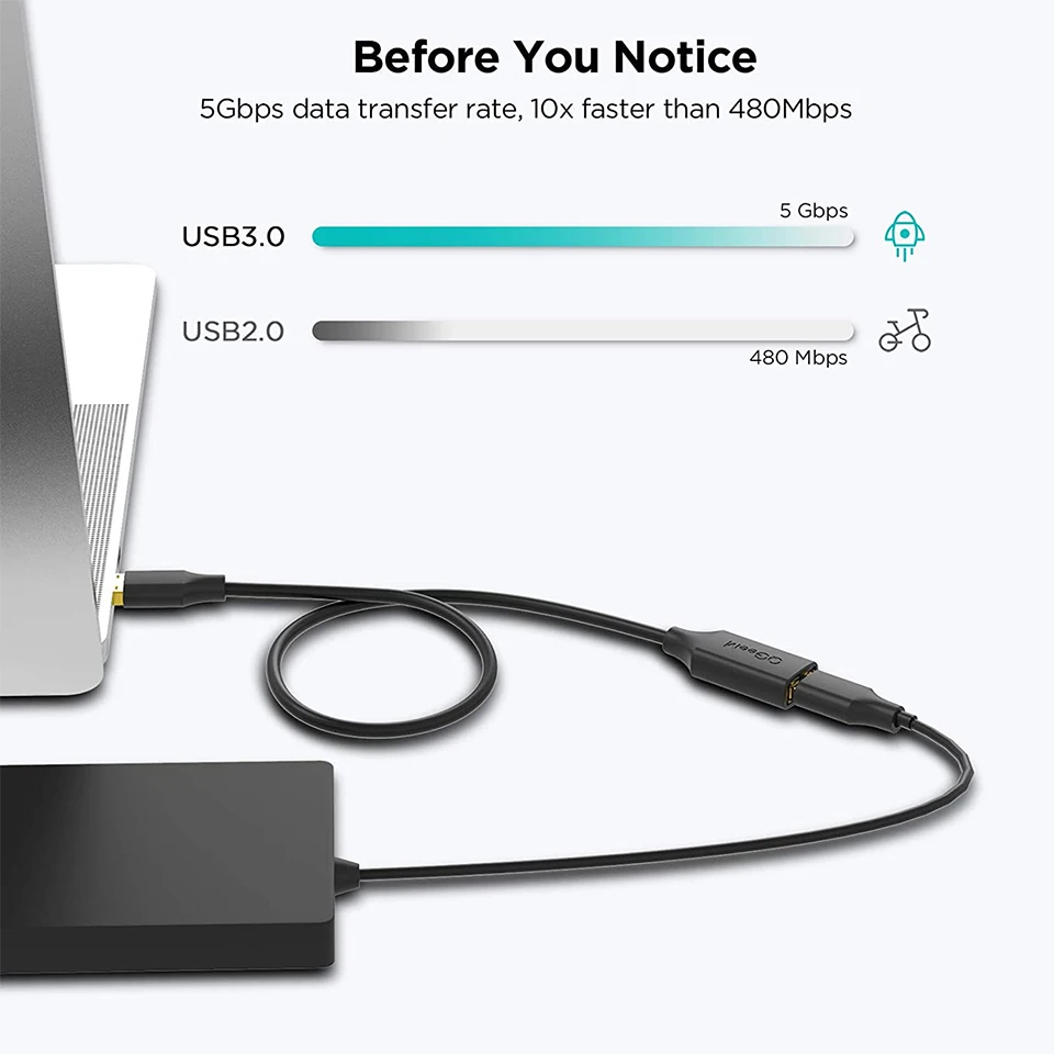 QGeeM USB удлинитель кабеля 3 0 для ПК ноутбука смарт-ТВ PS4 Xbox SSD 2 штекер-гнездо Кабель