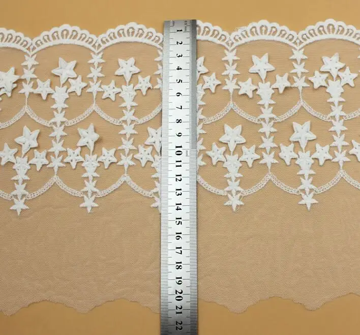 Кружевная аппликация с вышивкой в виде звезд 1 ярд/упаковка 20 см | Дом и сад