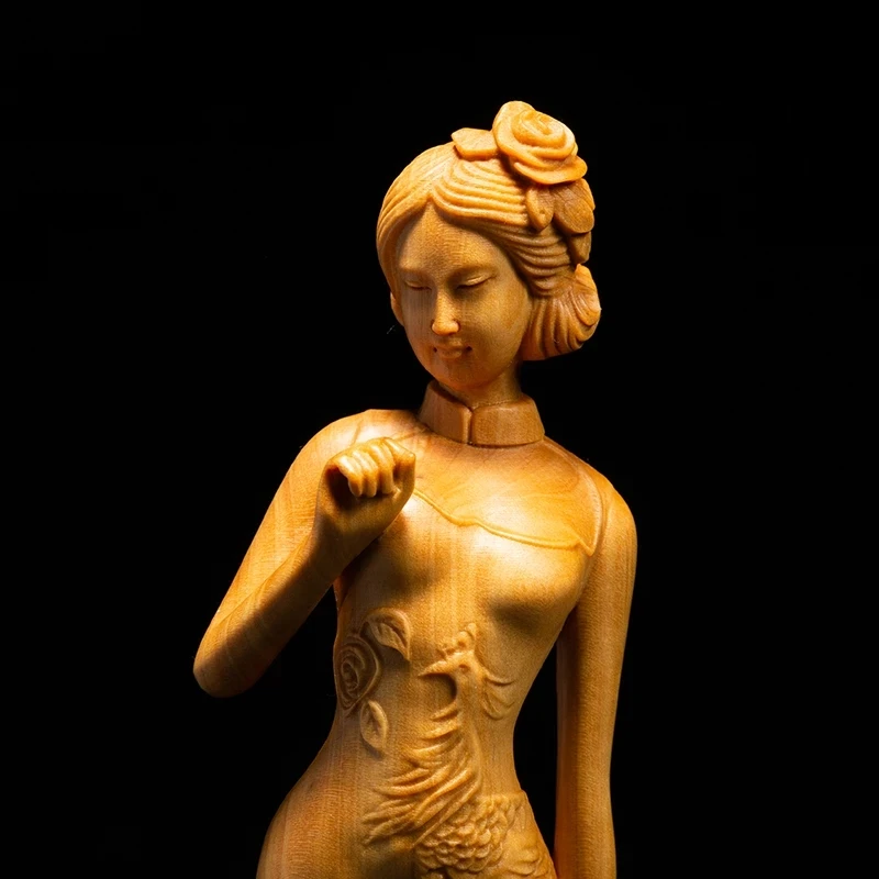 

Красивая красота, Китайская традиционная древесина, украшение для дома, 17 см