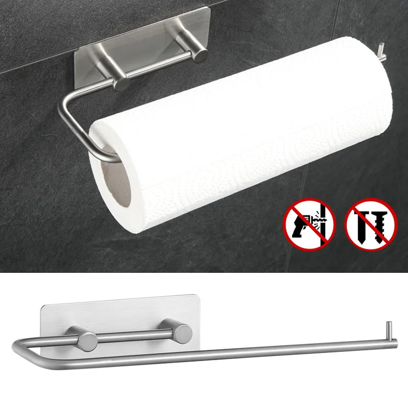 

Stainless Steel Toilet Paper Holder Bathroom Paper Towel Roll Holder Wall Mount Towel Rack Kitchen Tool Accessories Cocina