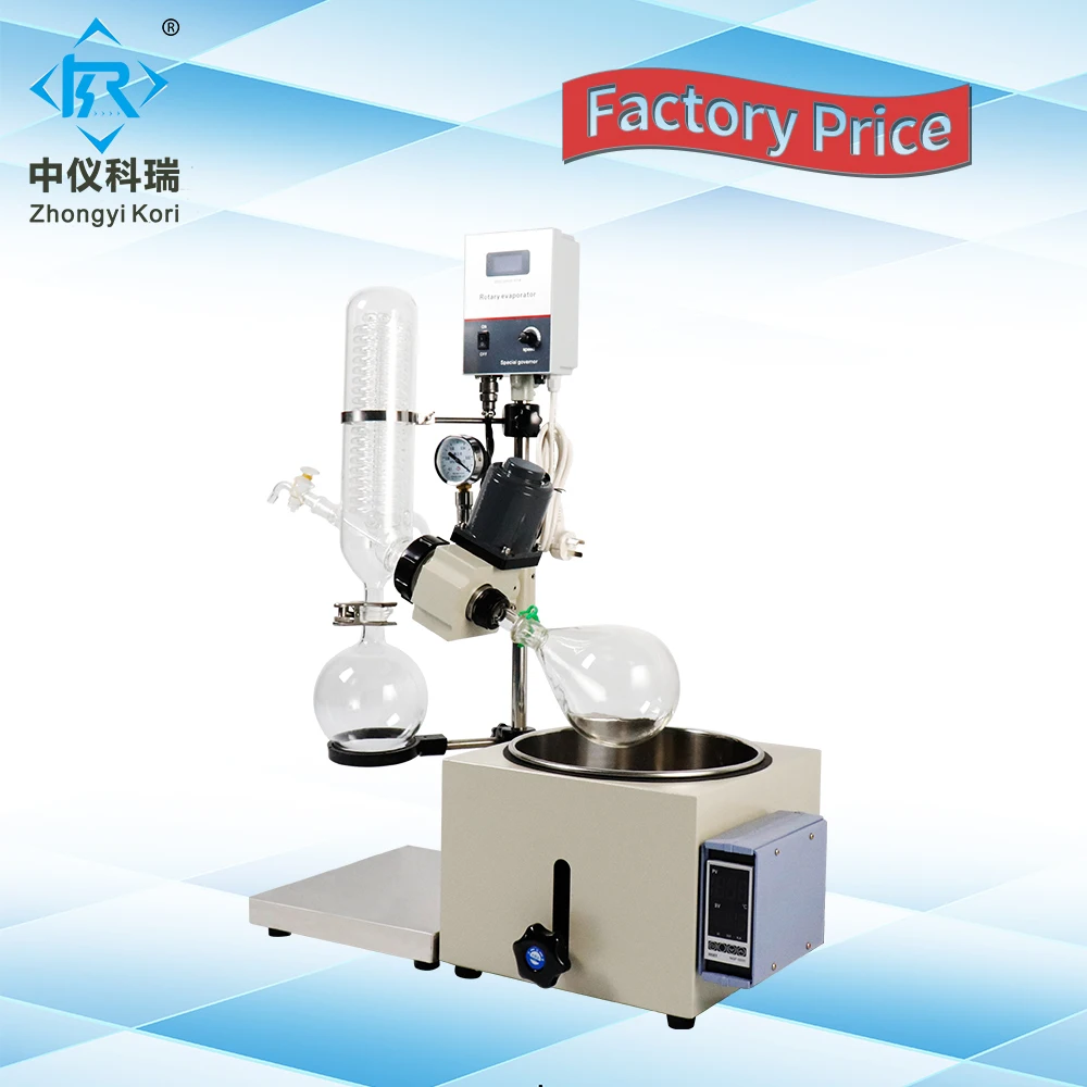 

RE-201D laboratory small glass rotary evaporator 1l 2l with evaporation flask still for cbd essential oil distillation dryer