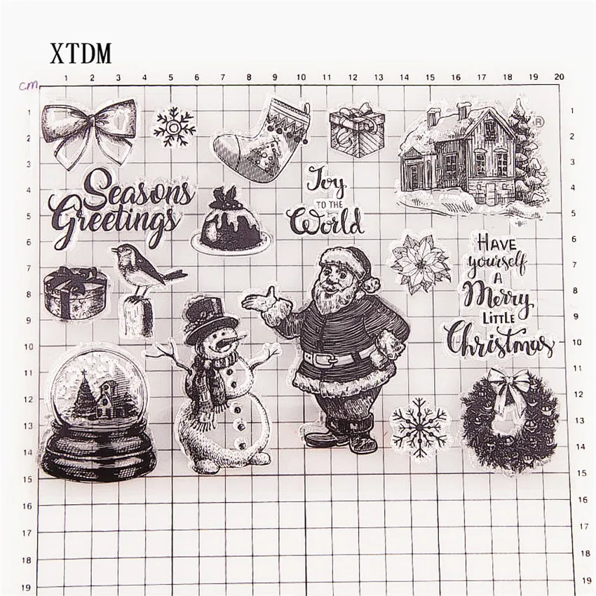 Лидер продаж прозрачный штамп Санта-Клауса силиконовый альбом для скрапбукинга