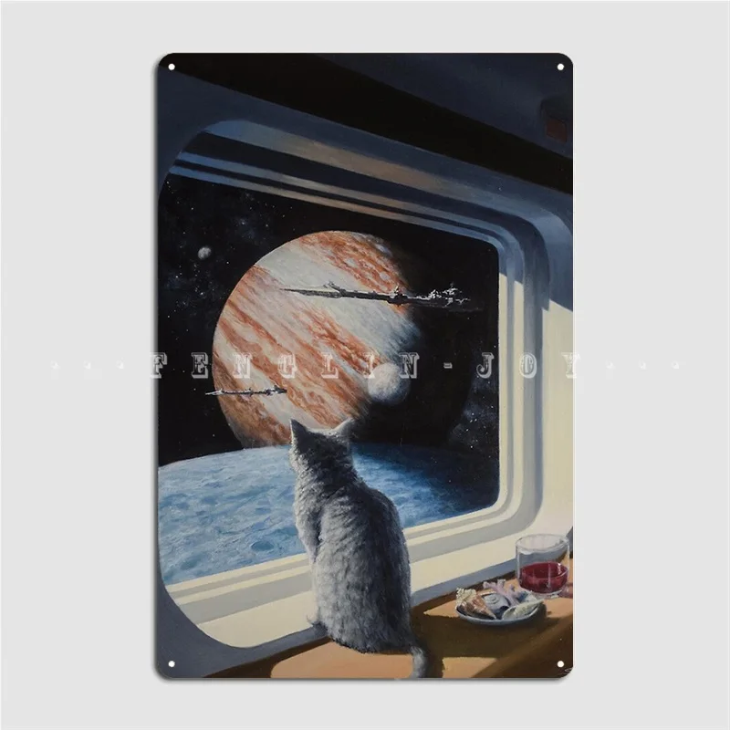 Металлический плакат с котом корабля клубный кинотеатр украшение гаража на