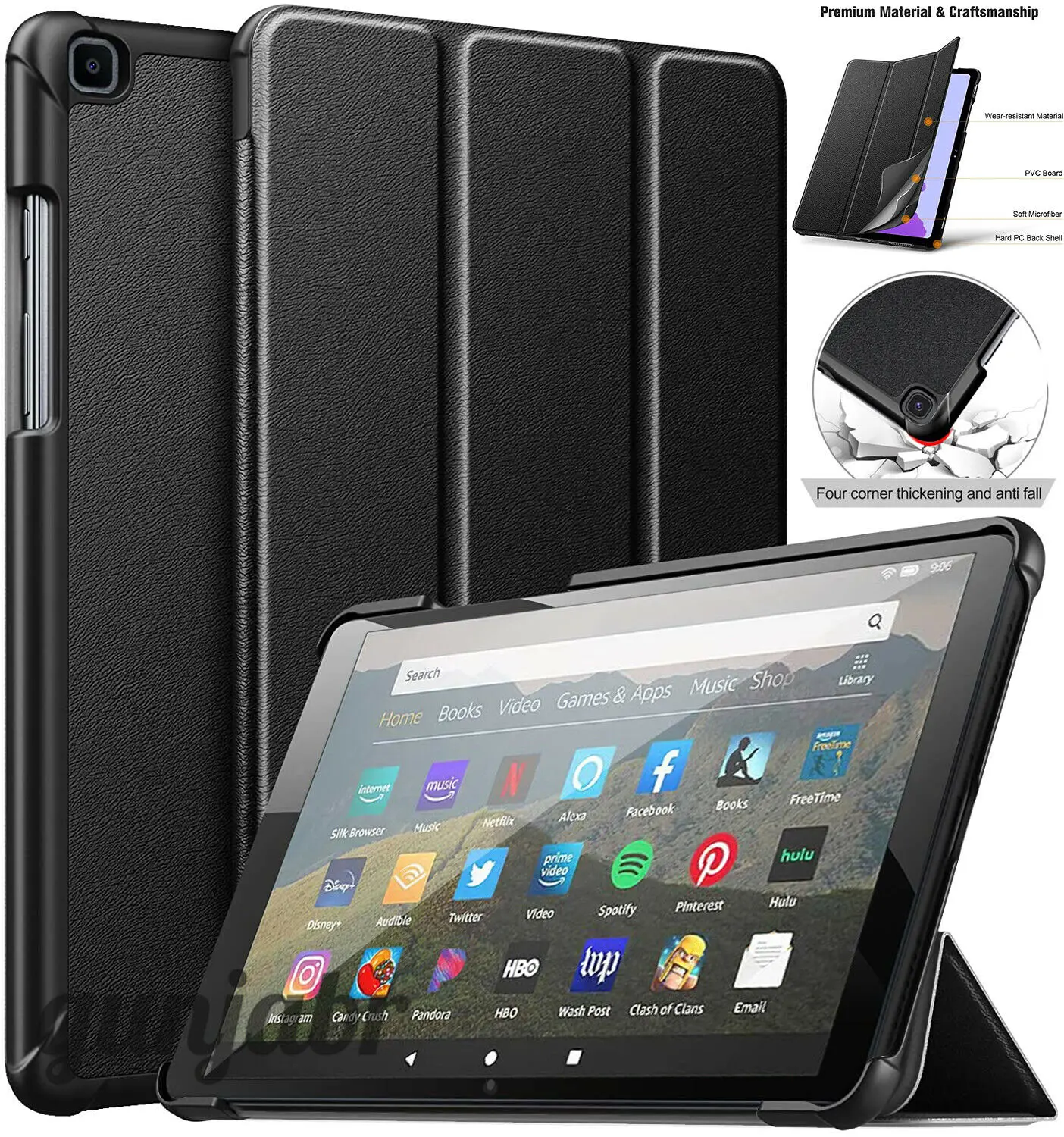 

Кожаный чехол-подставка для всех планшетов для Kindle Fire 7, HD 8, HD 10