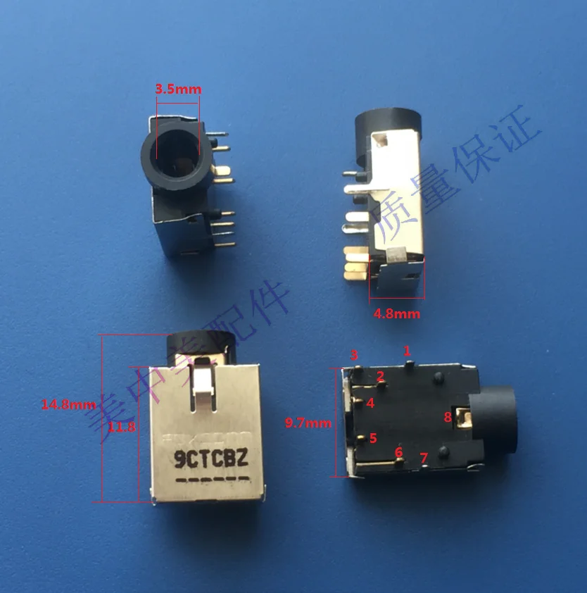 

For FOXCONN audio slot 3.5 mm gold-plated 8Pin For feet socket mouth