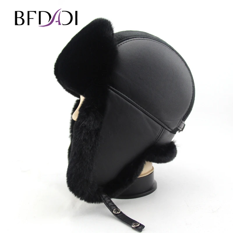 BFDADI 2020 шапка-бомбер из искусственного меха Мужская зимняя теплая утолщенная