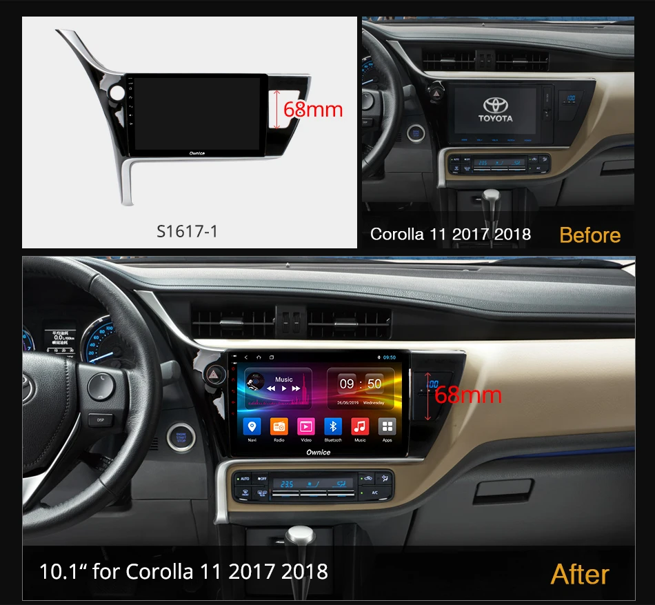 Автомагнитола Ownice Android 10 0 6G + 128G для Toyota Corolla 11 2017 2018 GPS 4G LTE 1280*720|Автомагнитолы| |