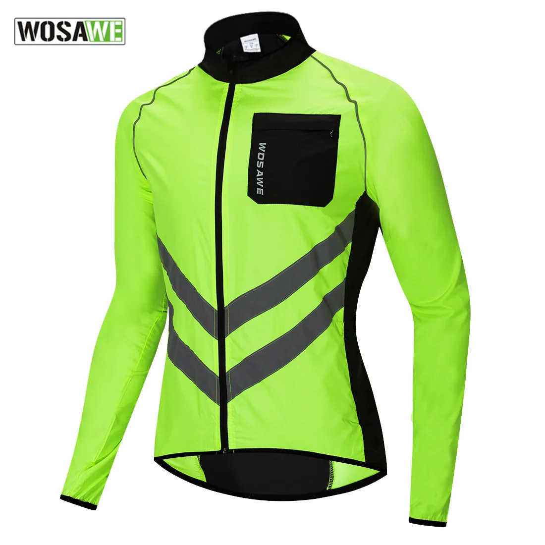 WOSAWE Night Visibility Cycling Jacket Soft Comfortable Windproof Bike Water Resistant chaqueta reflectante Windbreaker | Автомобили и