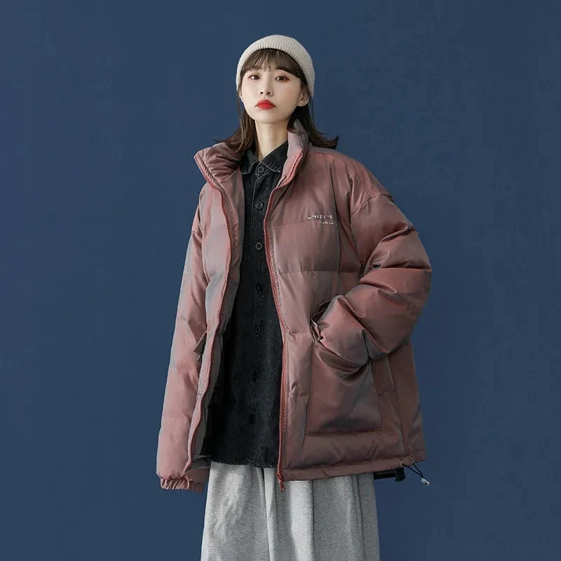 

Women's Outerwear 2021 New Down Female's Short Tooling Small Padded Coats Loose Hong Kong Style Coat Student Zipper Jacket