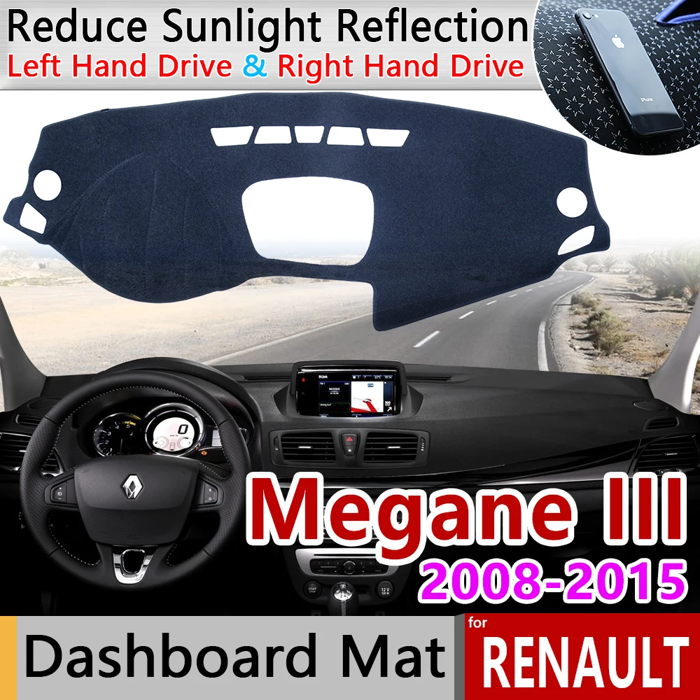 Для Renault Megane III 3 MK3 2008 2009 2010 2011 2012 2013 купе CC GT Противоскользящий коврик для приборной панели навес аксессуары