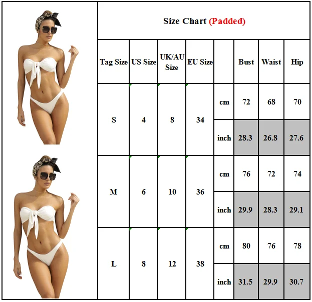 

Womens Summer Sexy Padded Bikini Set Swimwear Swimsuit Bathing Suit Beachwear UK