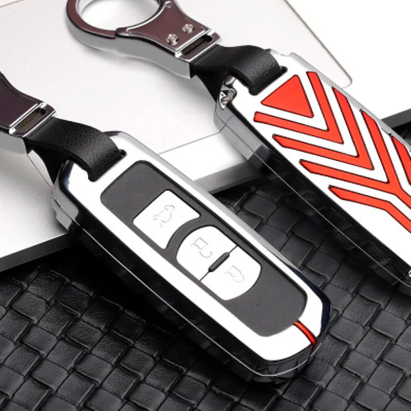 

Zinc alloy keychain Car Remote Key Case Cover For Mazda 6 Mazda 3 Axela Atenza CX-5 CX5 2017 2016 2015 Key holder