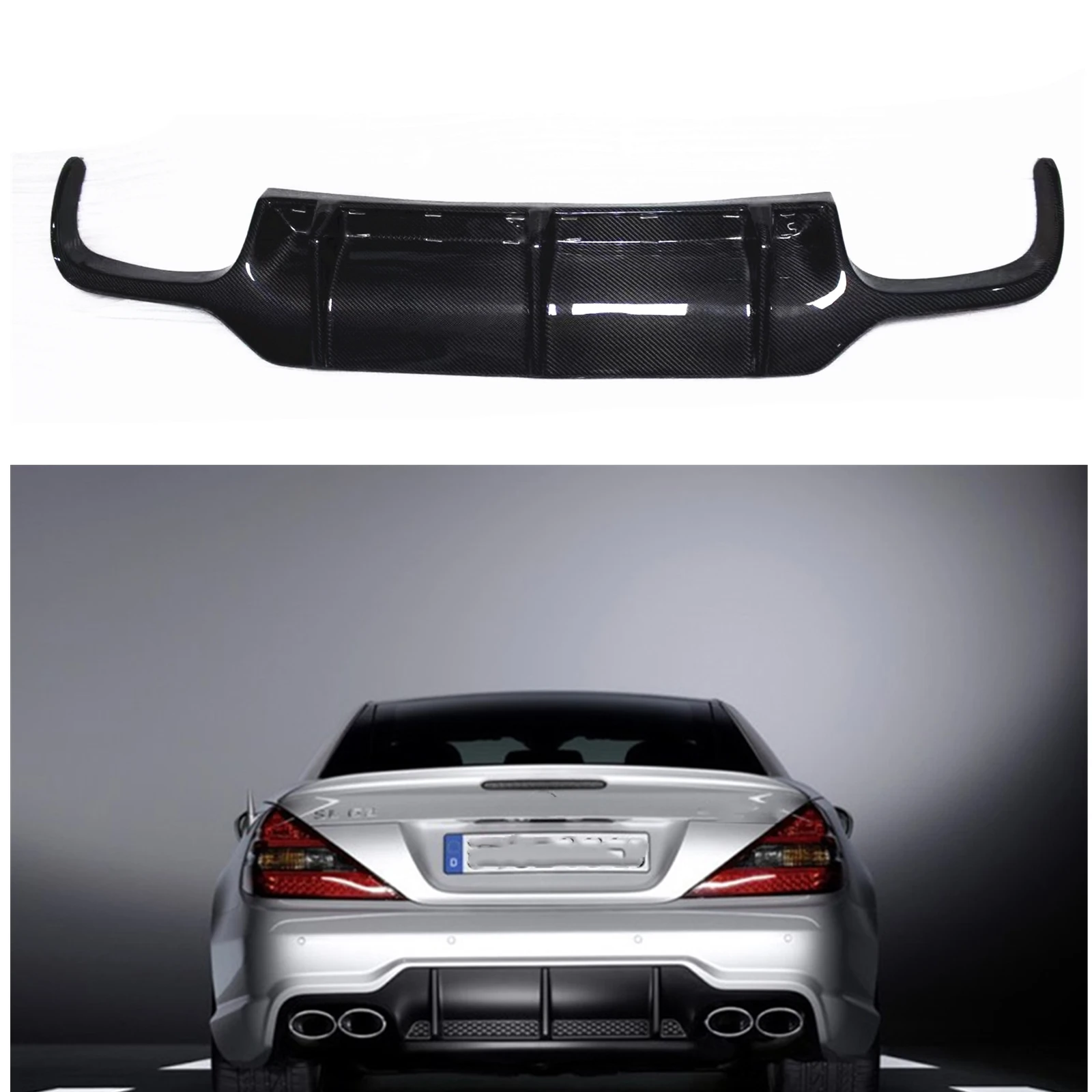

4 наконечника, задний диффузор для Mercedes-Benz R230 SL63 SL65 AMG 2009-2012