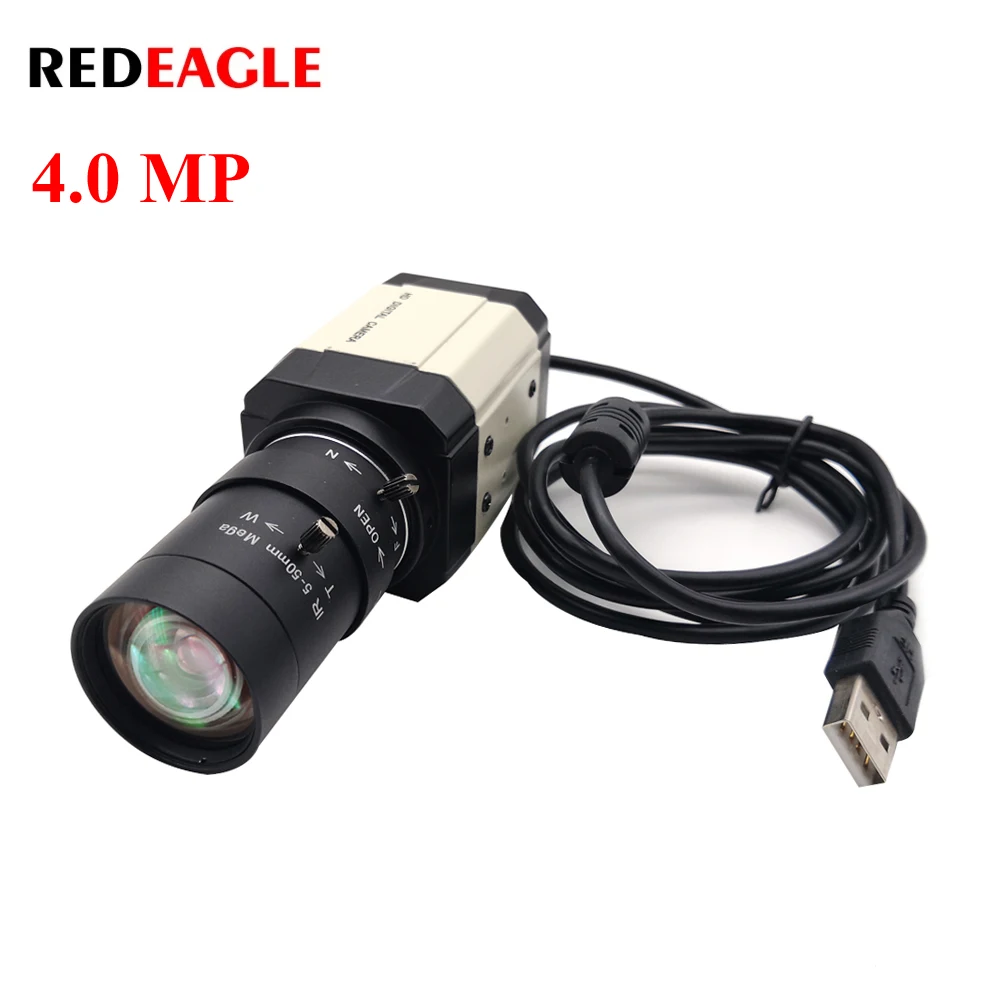 REDEAGLE 2.8-12mm 5-50mm Varifocal Zoom 30fps MJPG 4MP Full HD High Speed USB Webcam Mic Video Camera Mini For PC YouTube Skype