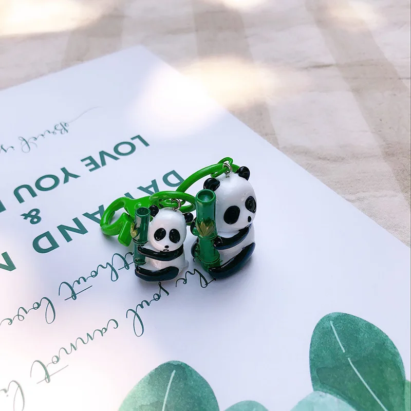 Классический милый брелок в виде черно-белой панды украшение для автомобильной
