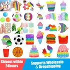 Сжимаемая игрушка для снятия стресса с эффектом пузырьков, сенсорные игрушки-Непоседа, специальная Радужная игрушка для взрослых