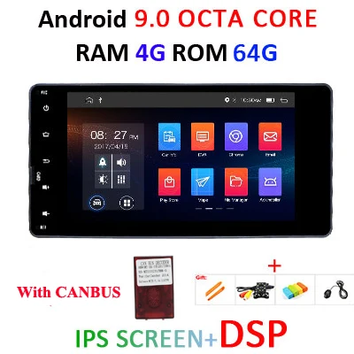 2 Din Android 9,0 4G+ 64G 8 ядерный автомобильный dvd Радио Видео gps аудио для Mitsubishi outlander lancer asx 2012 2013 obd2 DSP ips fm - Цвет: 4G64G IPS DSP Canbus