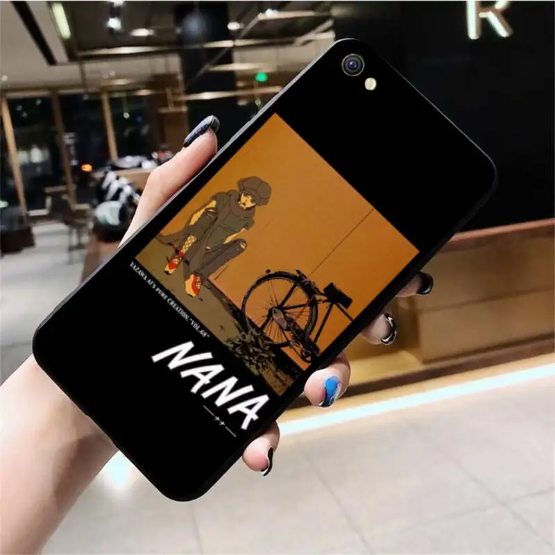 Черная фотография с изображением девушки бабушки из аниме для Vivo Y91c Y17 Y51 Y67 Y55 Y93 Y81S