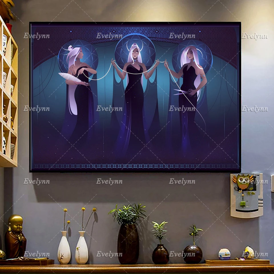 

Greek Mythology Posters~ The Moires ~ Greek Gods Home Decor Canvas Wall Art Prints Living Room Decoration Unique Gift