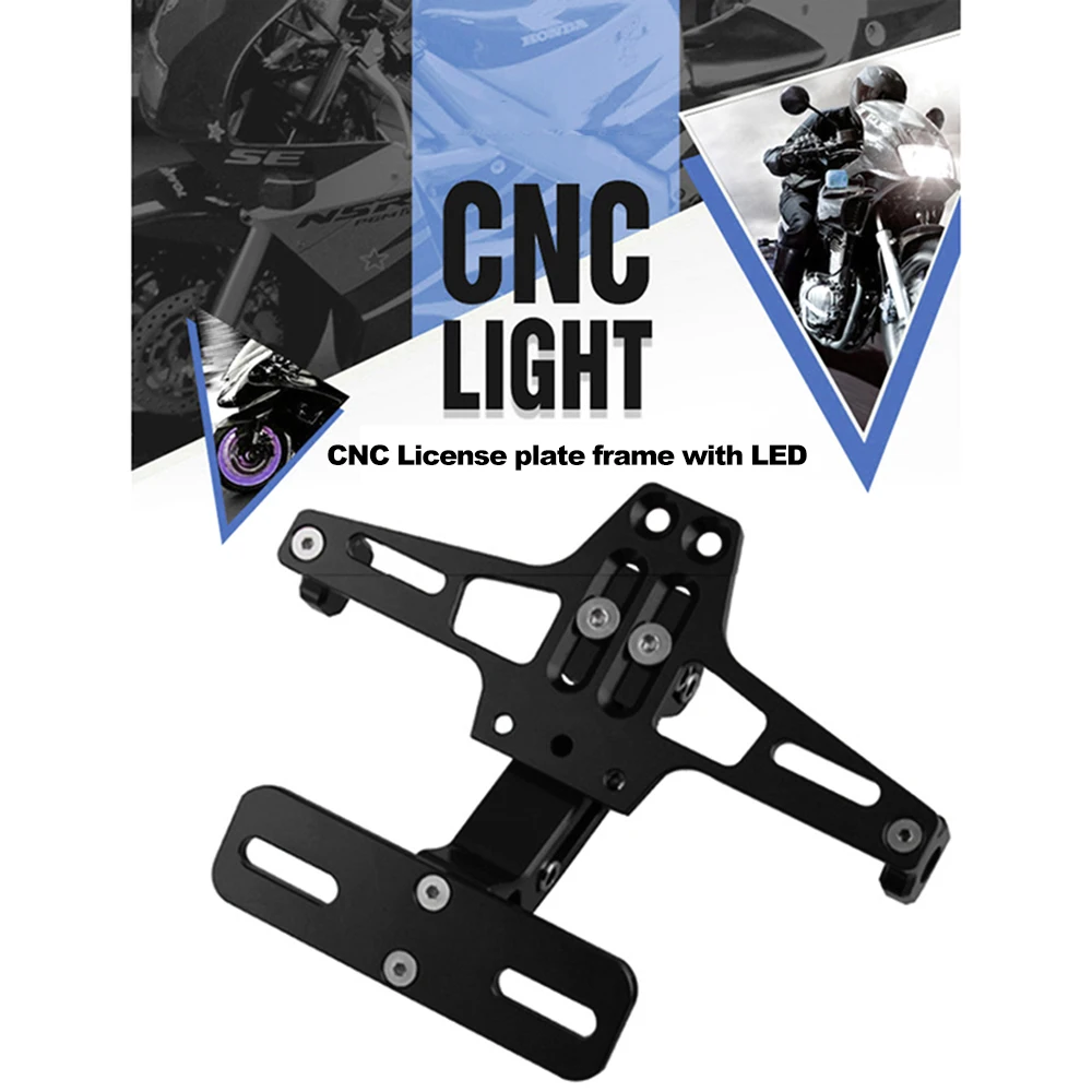 Универсальный CNC Мотоцикл Регулируемый угол алюминиевый номерной знак рамка