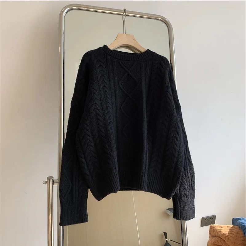 

Sweater Knitted Ribbed Pullover Winter High Elasticity Slim Jumper 2020 Autumn Black
