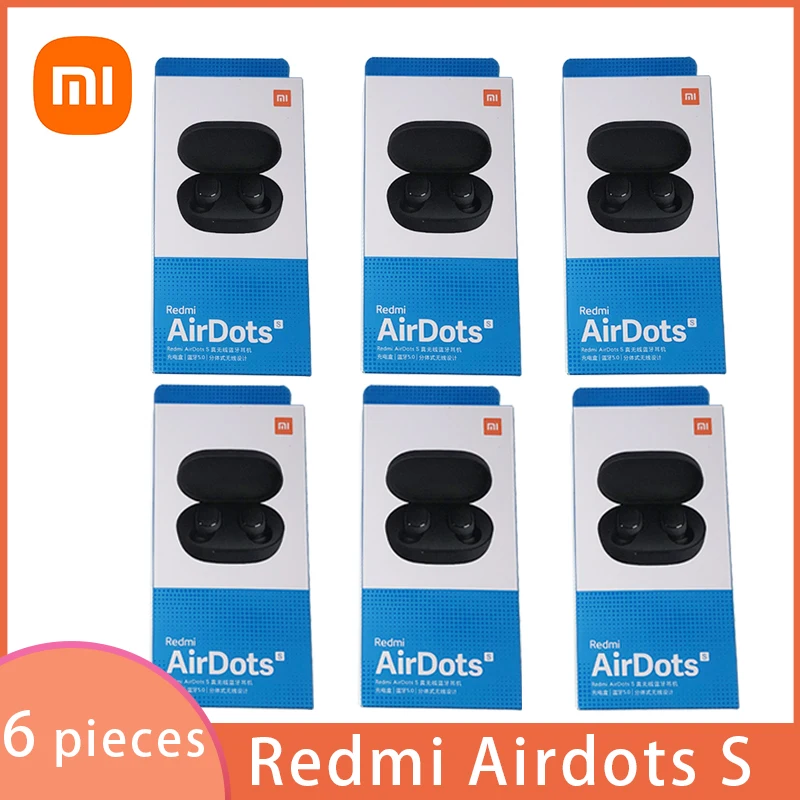 6 шт./лот Xiaomi Redmi Airdots S Наушники Mi беспроводные наушники Bluetooth воздуха в горошек