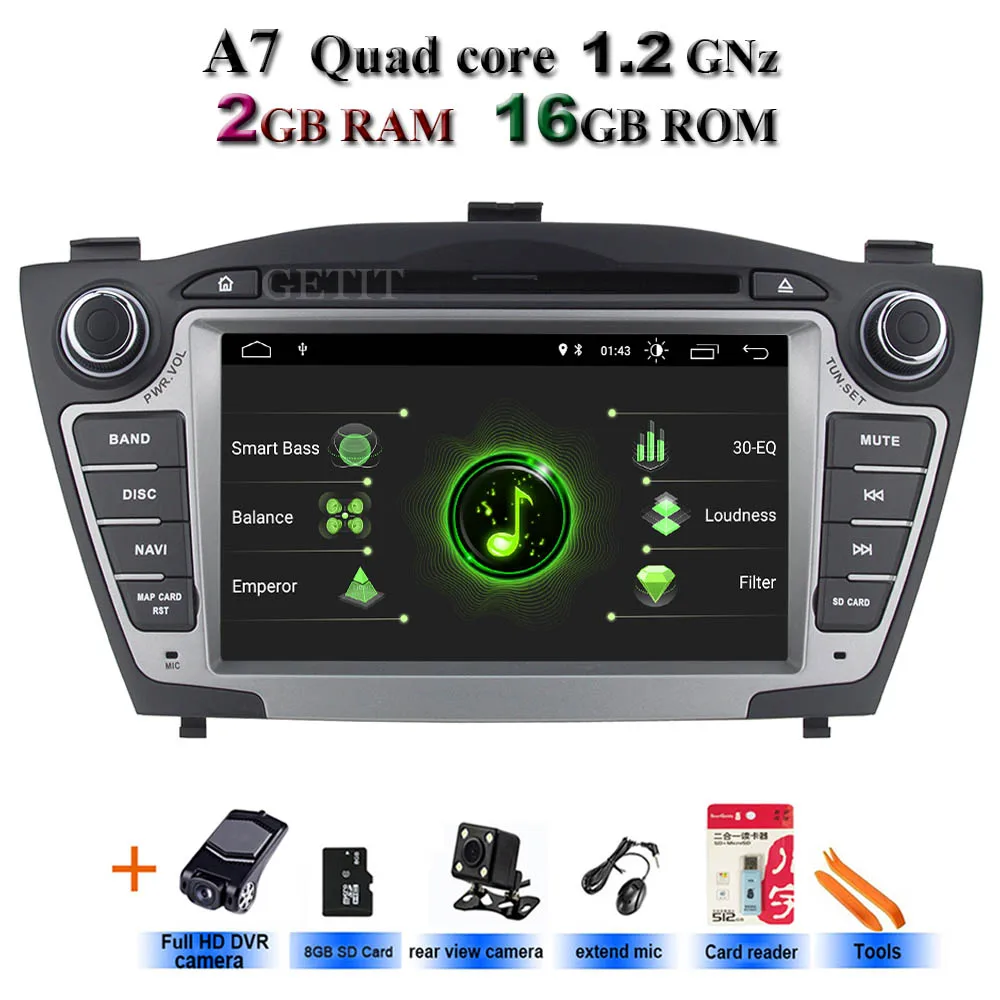 MTK camaras 4 Гб+ 64 ГБ Автомобильный мультимедийный плеер gps 2 Din Android 9 для hyundai IX35 TUCSON 2009- радио dvd-плеер hyundai ix35 аксессуары - Цвет: MTK camaras