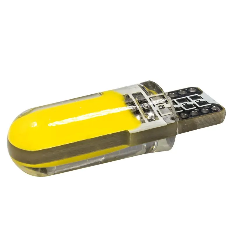 

10pcs T10 W5W Silicone Case 12 Chips COB LED Car Wedge Interior Dome Reading Light 501 Auto Parking Bulbs Turn Side Lamps Car